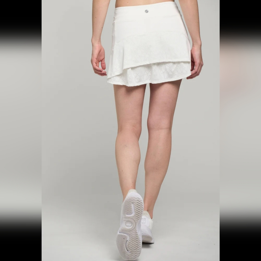 LIJA Starburst Vantage Skort Tennis Skirt, Pickleball Gym 13" White EUC - Picture 2 of 10